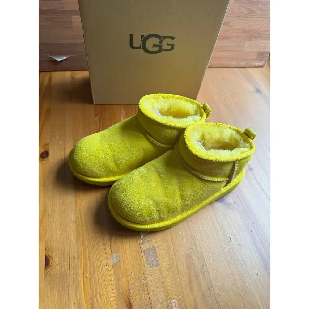 UGG Kids' Classic Ultra Mini Boots - Canary Yellow - Size 2